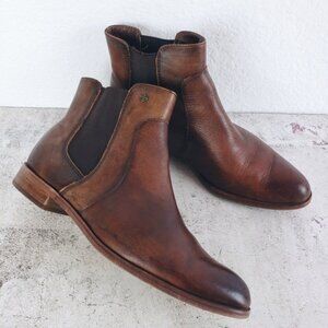 ISOLA 'Mora' Chelsea Leather Ankle Booties Whiskey Canneto Brown size 7.5M